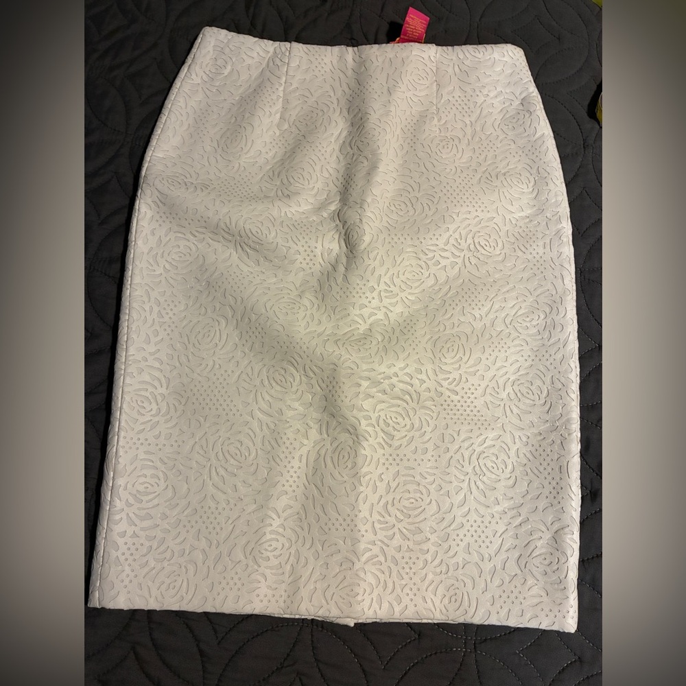 Catherines White Floral Pencil Skirt